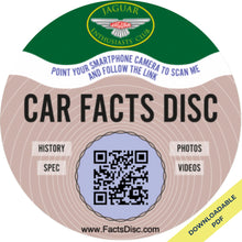 Load image into Gallery viewer, Jaguar Enthusiasts Club - Car Facts Disc