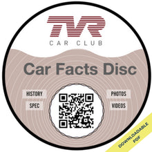 Load image into Gallery viewer, TVR Car Club - Car Facts Disc