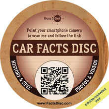 Load image into Gallery viewer, Vintage Car Facts Disc