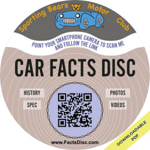 Sporting Bears Motor Club - Car Facts Disc