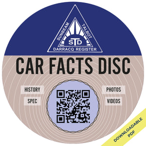 Sunbeam Talbot Darracq Register - Car Facts Disc